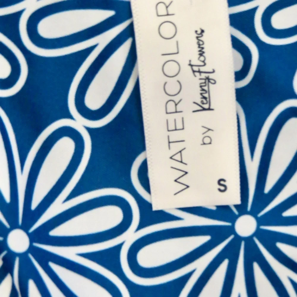 NEW! Kenny Flowers The Todos Santos V Underwire Bikini Top Floral Blue SZ S